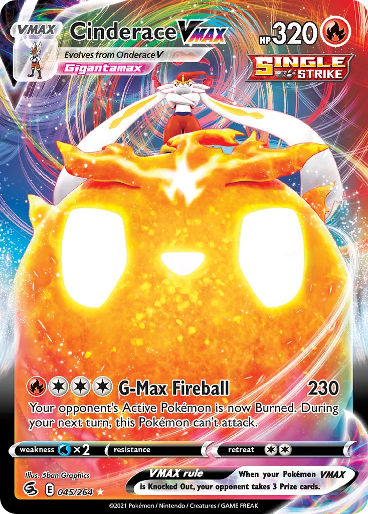 Cinderace VMAX 045 Fusion Strike Pokemon Card