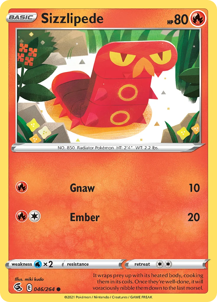 Sizzlipede 046 Fusion Strike Pokemon Card