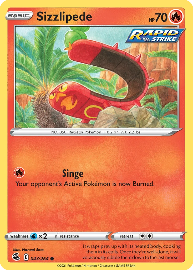 Sizzlipede 047 Fusion Strike Pokemon Card