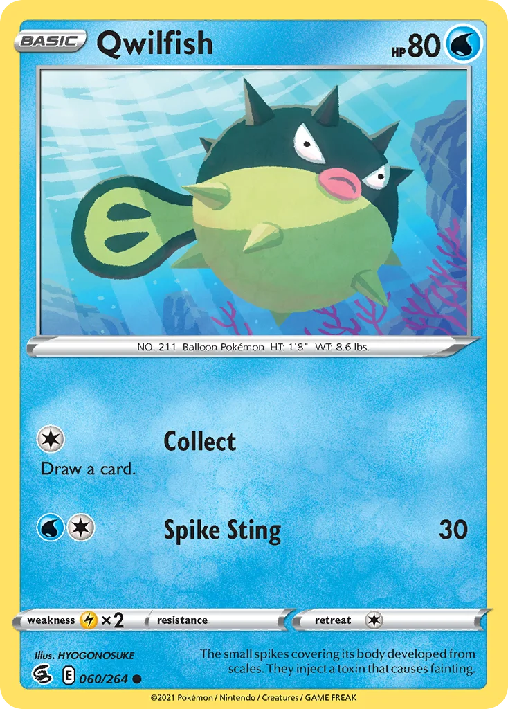 Qwilfish 060 Fusion Strike Pokemon Card