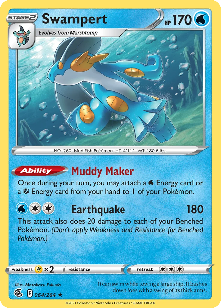 Swampert 064 Fusion Strike Pokemon Card