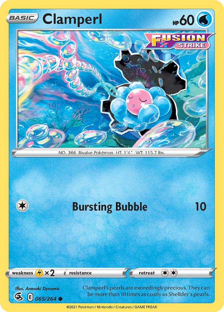 Clamperl 065 Fusion Strike Pokemon Card
