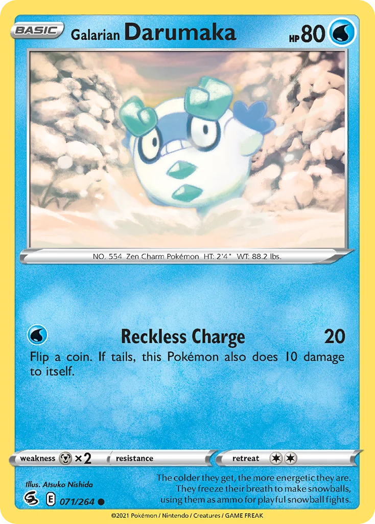 Galarian Darumaka 071 Fusion Strike Pokemon Card