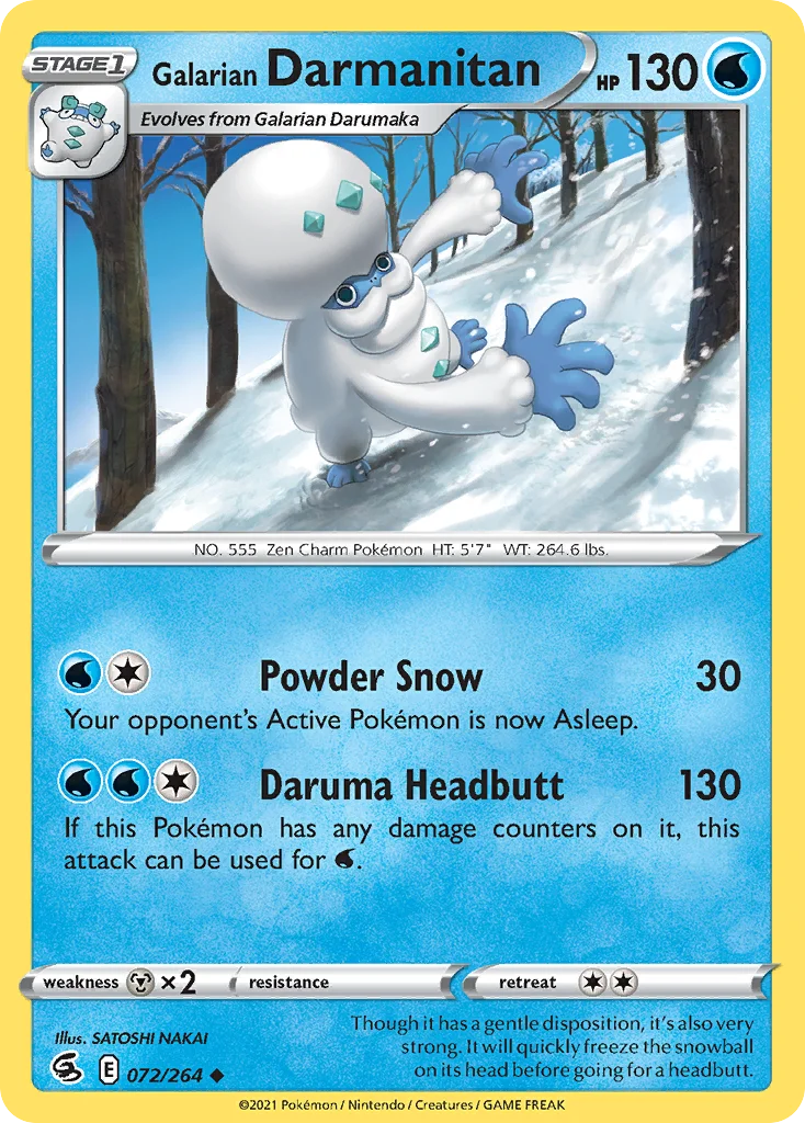 Galarian Darmanitan 072 Fusion Strike Pokemon Card
