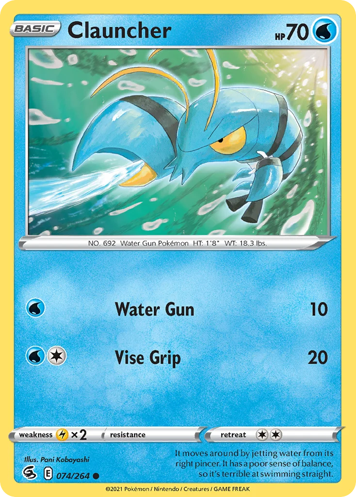 Clauncher 074 Fusion Strike Pokemon Card
