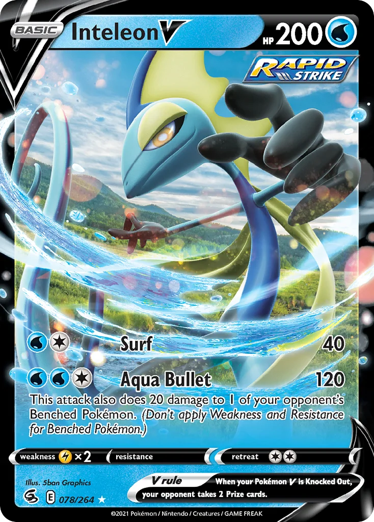 Inteleon V 078 Fusion Strike Pokemon Card