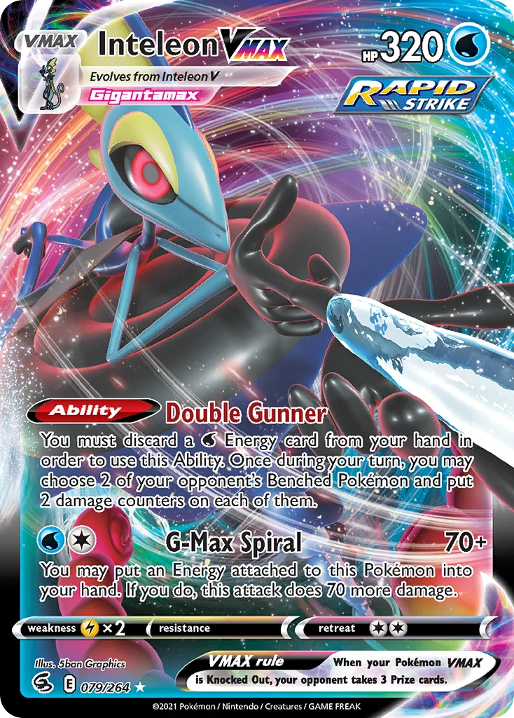 Inteleon VMAX 079 Fusion Strike Pokemon Card