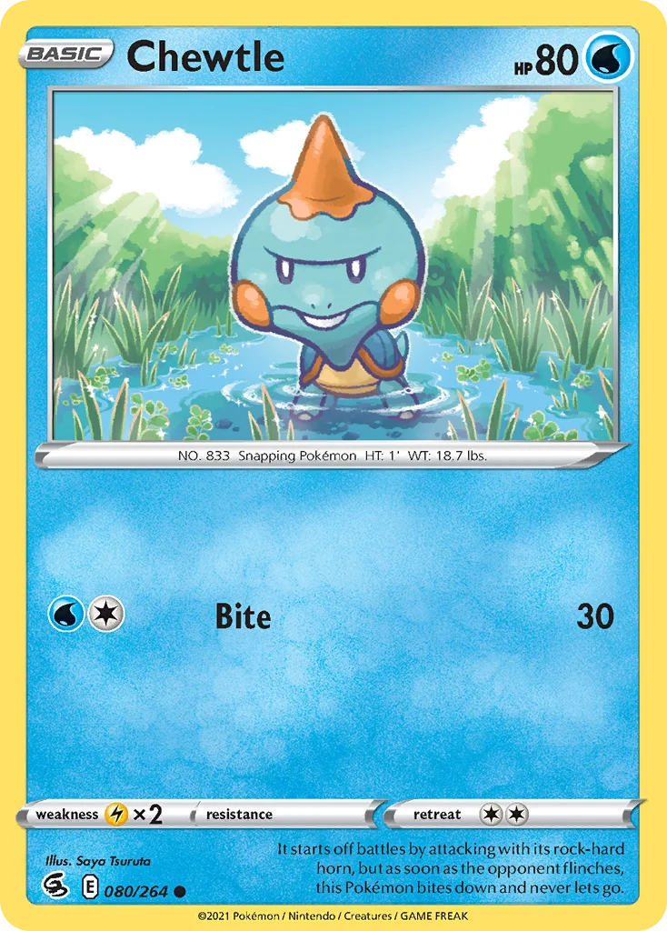 Chewtle 080 Fusion Strike Pokemon Card