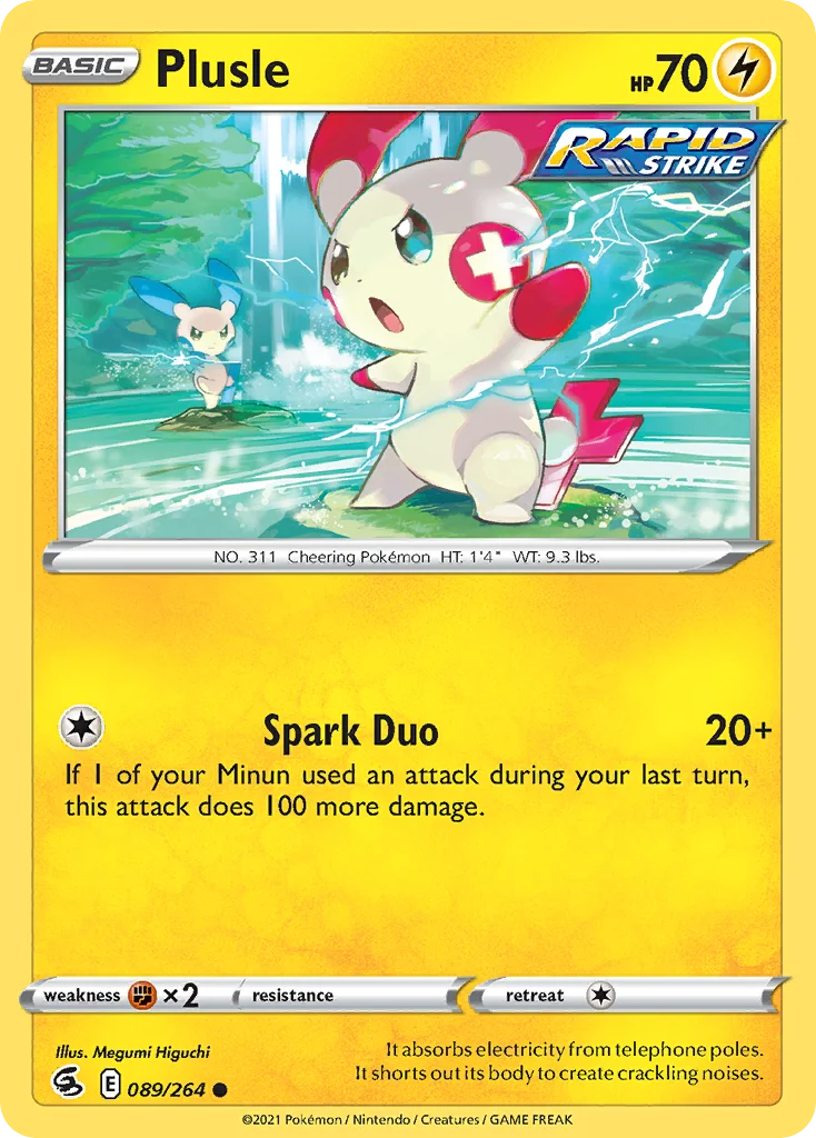 Plusle 089 Fusion Strike Pokemon Card