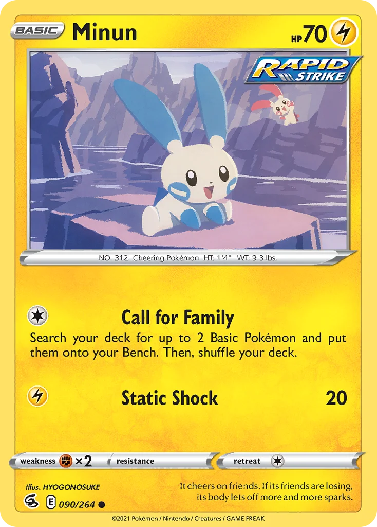Minun 090 Fusion Strike Pokemon Card