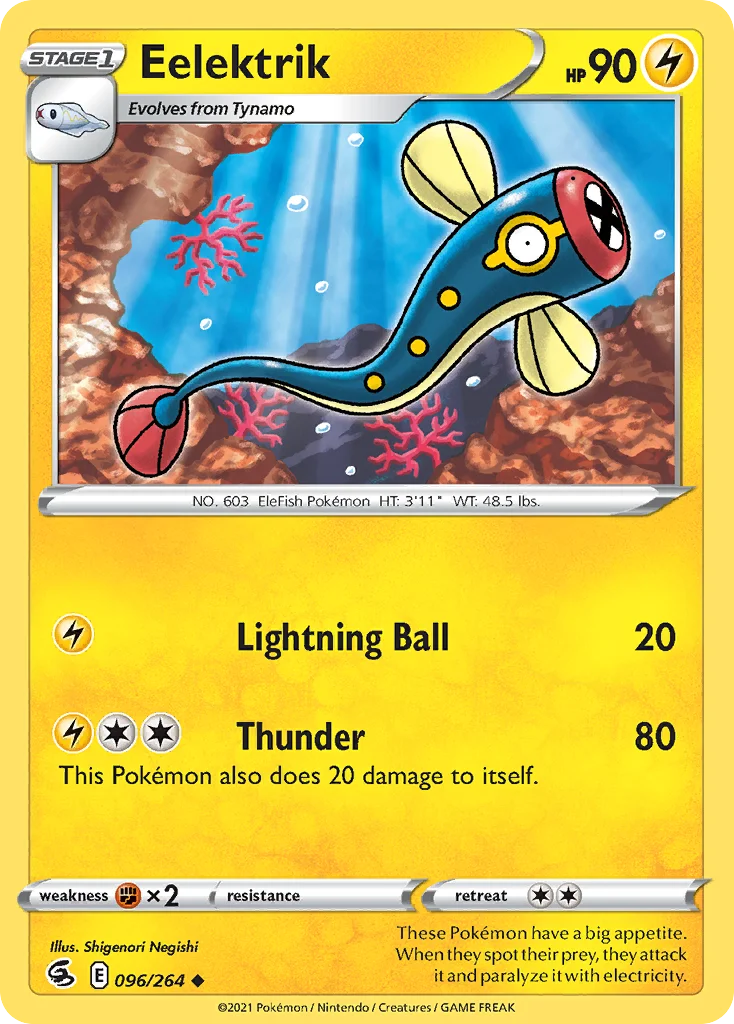 Eelektrik 096 Fusion Strike Pokemon Card