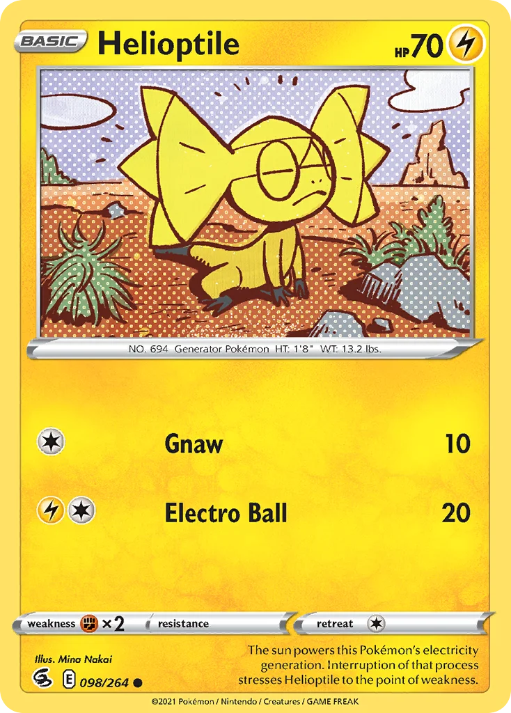 Helioptile 098 Fusion Strike Pokemon Card