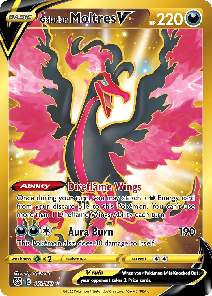 Galarian Moltres V (Secret) 183 Brilliant Stars