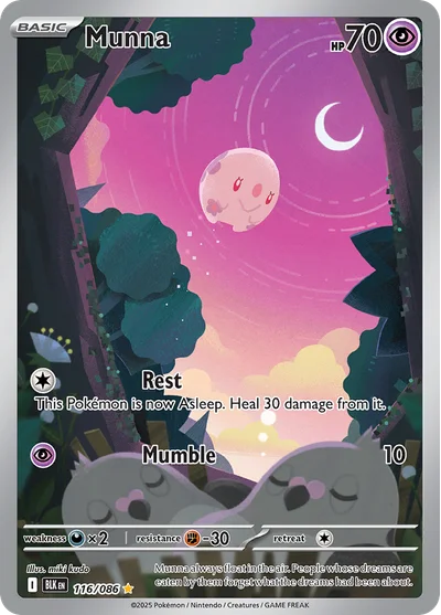 Munna 116 Black Bolt Pokemon Card