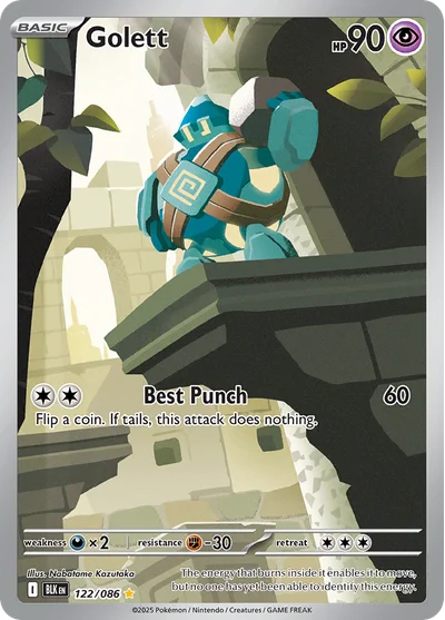 Golett 122 Black Bolt Pokemon Card