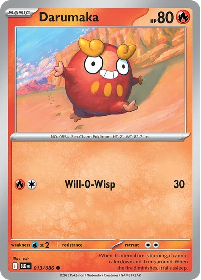 Darumaka 13 Black Bolt Pokemon Card