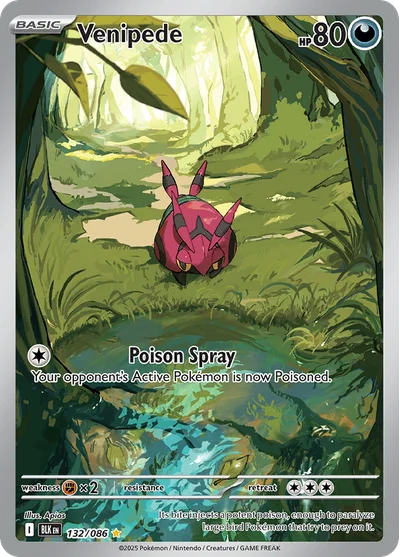Venipede 132 Black Bolt Pokemon Card