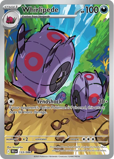 Whirlipede 133 Black Bolt Pokemon Card