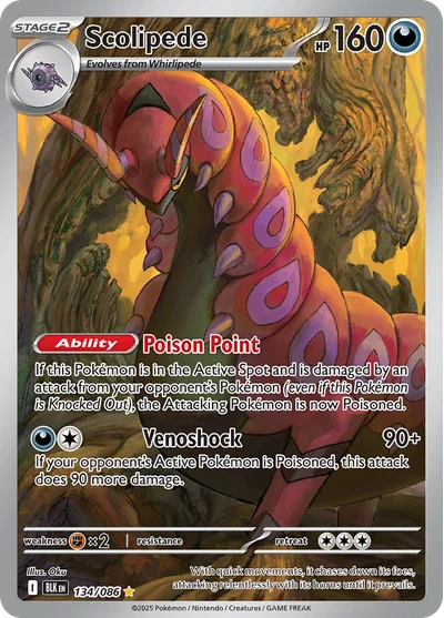 Scolipede 134 Black Bolt Pokemon Card