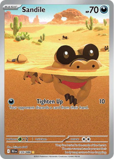 Sandile 135 Black Bolt Pokemon Card