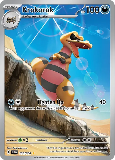 Krokorok 136 Black Bolt Pokemon Card