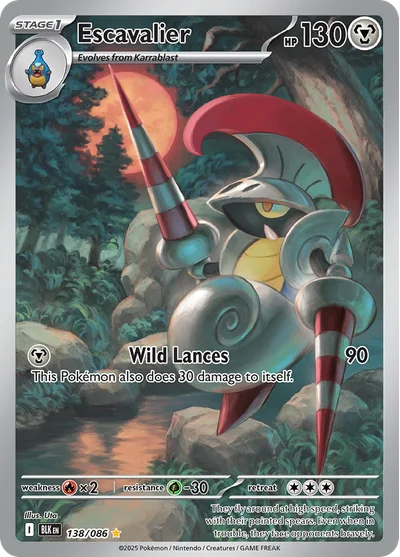 Escavalier 138 Black Bolt Pokemon Card