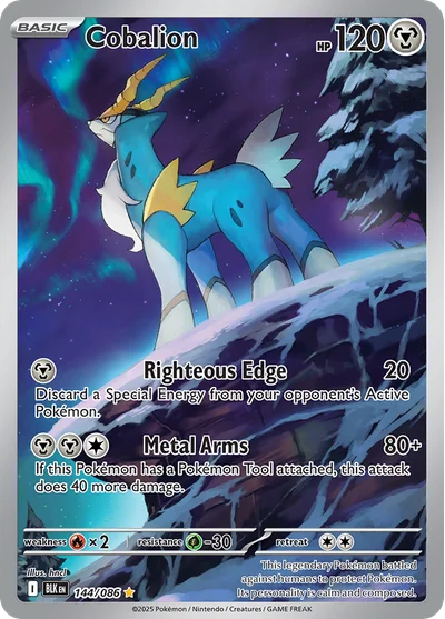 Cobalion 144 Black Bolt Pokemon Card
