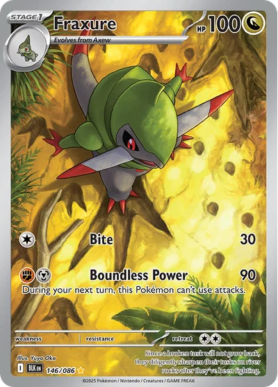 Fraxure 146 Black Bolt Pokemon Card