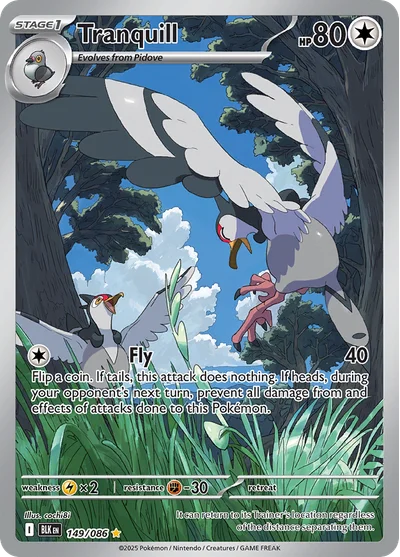 Tranquill 149 Black Bolt Pokemon Card