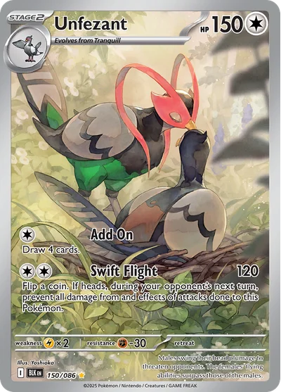Unfezant 150 Black Bolt Pokemon Card
