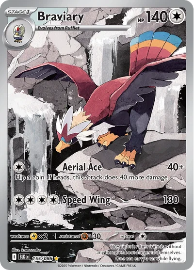 Braviary 155 Black Bolt Pokemon Card