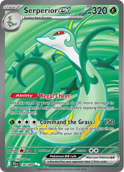 Serperior ex 156 Black Bolt Pokemon Card