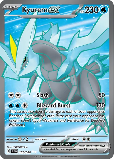 Kyurem ex 157 Black Bolt Pokemon Card