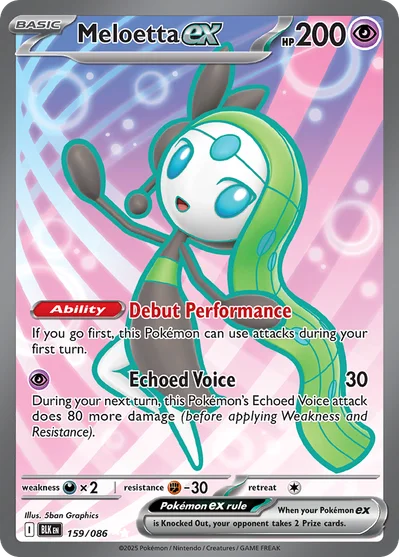 Meloetta ex 159 Black Bolt Pokemon Card