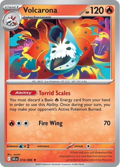 Volcarona 16 Black Bolt Pokemon Card