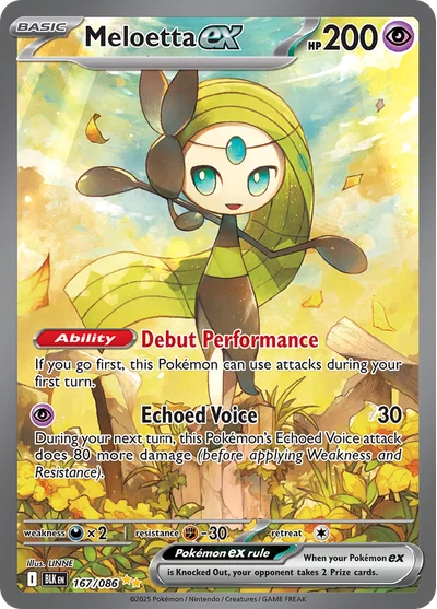 Meloetta ex 167 Black Bolt Pokemon Card