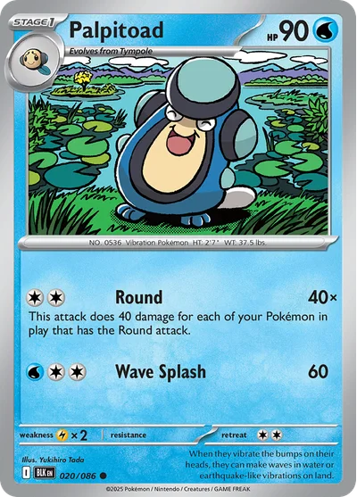 Palpitoad 20 Black Bolt Pokemon Card