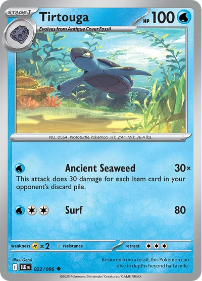 Tirtouga 22 Black Bolt Pokemon Card