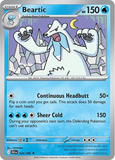 Beartic 26 Black Bolt Pokemon Card
