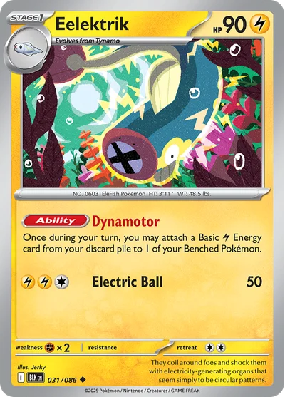 Eelektrik 31 Black Bolt Pokemon Card