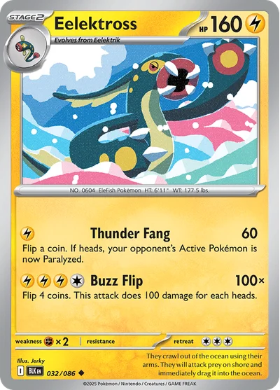 Eelektross 32 Black Bolt Pokemon Card