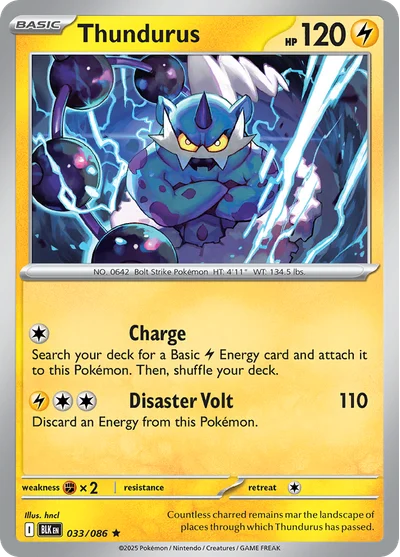 Thundurus 33 Black Bolt Pokemon Card
