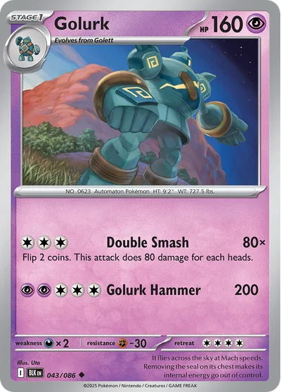 Golurk 43 Black Bolt Pokemon Card