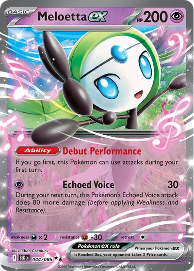 Meloetta ex 44 Black Bolt Pokemon Card
