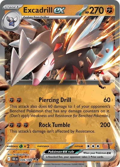 Excadrill ex 46 Black Bolt Pokemon Card