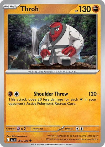 Throh 50 Black Bolt Pokemon Card