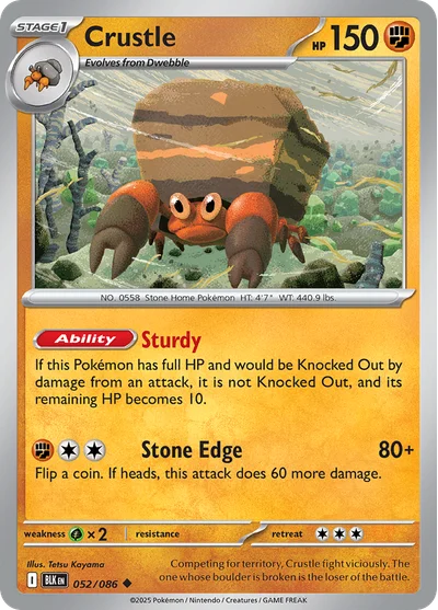 Crustle 52 Black Bolt Pokemon Card