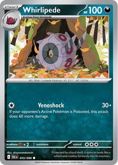 Whirlipede 55 Black Bolt Pokemon Card