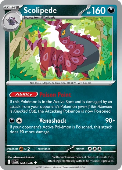 Scolipede 56 Black Bolt Pokemon Card
