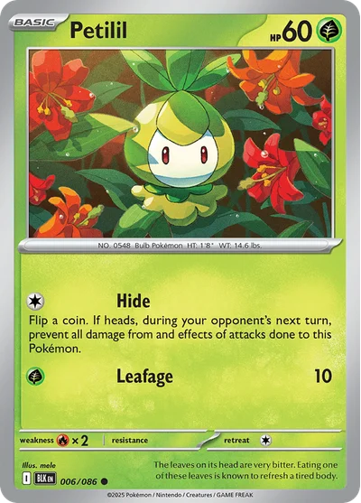 Petilil 6 Black Bolt Pokemon Card
